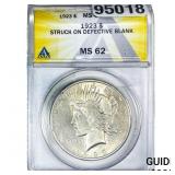1923 Silver Peace Dollar ANACS MS62