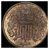 1864 Copper 2-Cent Piece LIGHTLY CIRCULATED
