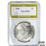 1886 Morgan Silver Dollar PGA MS65