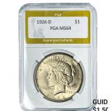 1926-D Silver Peace Dollar PGA MS64