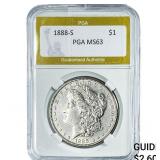 1888-S Morgan Silver Dollar PGA MS63