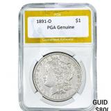 1891-O Morgan Silver Dollar PGA Genuine