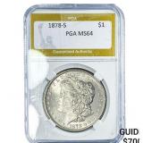 1878-S Morgan Silver Dollar PGA MS64
