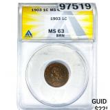 1903 Indian Head Cent ANACS MS63 BRN
