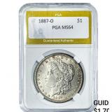 1887-O Morgan Silver Dollar PGA MS64