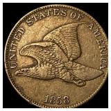 1858 Copper-Nickel Flying Eagle Cent NEARLY UNCIRC