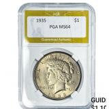 1935 Silver Peace Dollar PGA MS64