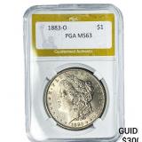1883-O Morgan Silver Dollar PGA MS63