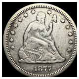 1877-S Silver Seated Liberty Quarter CHOICE AU