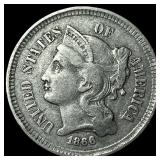 1868 Nickel Three-Cent Piece NEARLY UNCIRCULATED