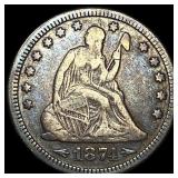 1874 Arrows Seated Liberty Quarter NEARLY UNCIRCUL