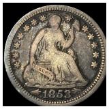 1853 Arrows Seated Liberty Half Dime NEARLY UNCIRC