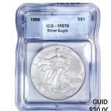 1999 Silver Eagle ICG MS70