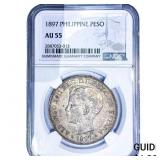1897 Philippine Peso NGC AU55