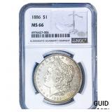 1886 Morgan Silver Dollar NGC MS66
