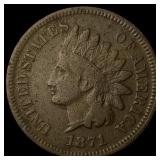 1871 Indian Head Cent NEARLY UNCIRCULATED