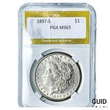 1897-S Morgan Silver Dollar PGA MS63