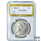 1886-S Morgan Silver Dollar PGA MS63