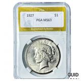 1927 Silver Peace Dollar PGA MS63