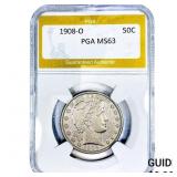 1908-O Barber Half Dollar PGA MS63