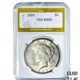 1926 Silver Peace Dollar PGA MS65