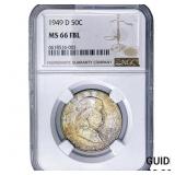 1949-D Franklin Half Dollar NGC MS66 FBL