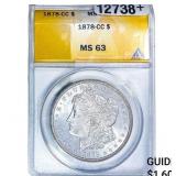 1878-CC Morgan Silver Dollar ANACS MS63