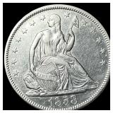 1858 Seated Liberty Half Dollar CHOICE AU