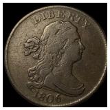 1806 Copper Half Cent NEARLY UNCIRCULATED