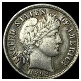 1892 Silver Barber Dime NEARLY UNCIRCULATED