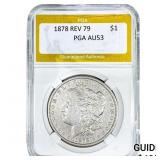 1878 REV 79 Morgan Silver Dollar PGA AU53