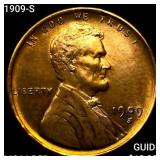 1909-S Wheat Cent CHOICE BU RD