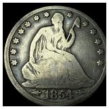 1854-O Silver Seated Liberty Half Dollar NICELY CI