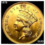 1878 $3 Gold Piece UNCIRCULATED +
