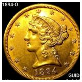 1894-O $5 Gold Half Eagle UNCIRCULATED