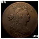 1802 Draped Bust Large Cent NEARLY UNCIRCULATED