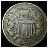 1870 Bronze Two-Cent Piece LIGHTLY CIRCULATED