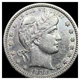 1907-S Silver Barber Quarter UNCIRCULATED