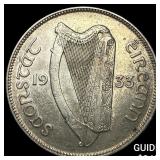 1933 Ireland Silver 1/2 Crown