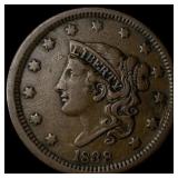 1838 Coronet Head Large Cent ABOUT UNCIRCULATED