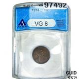 1914-D Wheat Cent ANACS VG8
