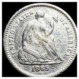 1865-S Silver Half Dime NEARLY UNCIRCULATED