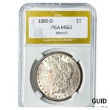 1880-O Morgan Silver Dollar PGA MS63 Micro O