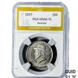 1937 Roanoke Half Dollar PGA MS66 PL