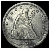 1875-S Silver Twenty Cents CLOSELY UNCIRCULATED