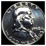 1958 Franklin Half Dollar GEM PROOF