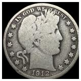 1912-D Silver Barber Half Dollar NICELY CIRCULATED
