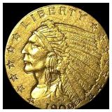 1909 Indian Head $2.50 Gold Quarter Eagle UNCIRCUL