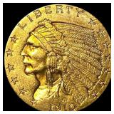1910 Indian Head $2.50 Gold Quarter Eagle UNCIRCUL