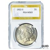 1922-S Silver Peace Dollar PGA MS63